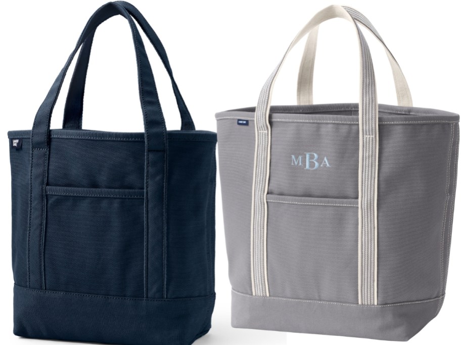two large canvas tote bags