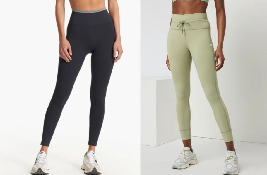 two women wearing leggings