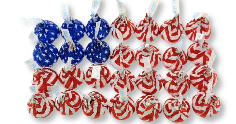 Hershey's Kisses with American Flag wrapping