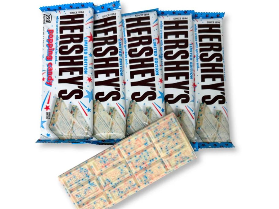 Hershey's White Creme and Sprinkles w Popping Candy Bars