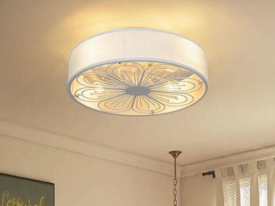 A ceiling with a Tozing 19.9" Low Profile LED Modern Ceiling Fan