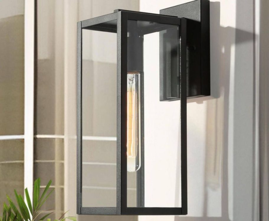 A LNC Modern Black Outdoor Wall Lantern