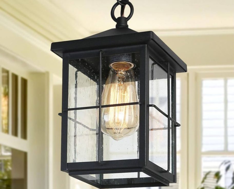 A LNC Modern Farmhouse Black Outdoor Hanging Lantern