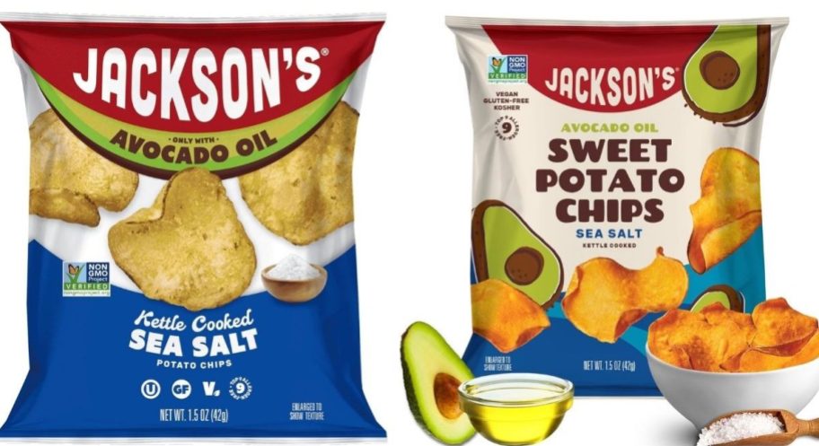 Jacksons chips in sea salt and sweet potato
