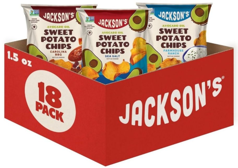 box of jacksons variety jackson chips with the number 18 on the side