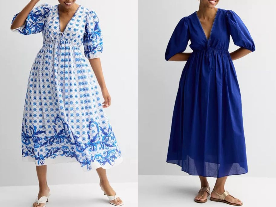 Stock images of two women wearing Farmer's Market Maxi Dresses