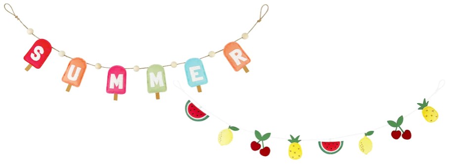 popsicle and summer fruit themed garland strings