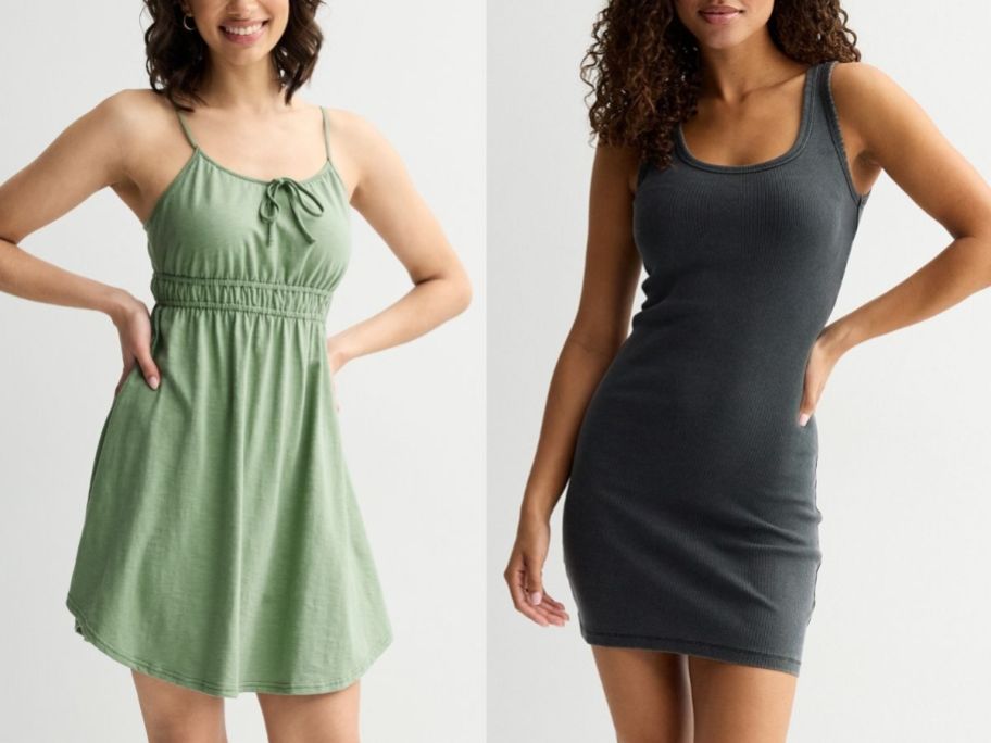 Kohls junior dressesin green and black