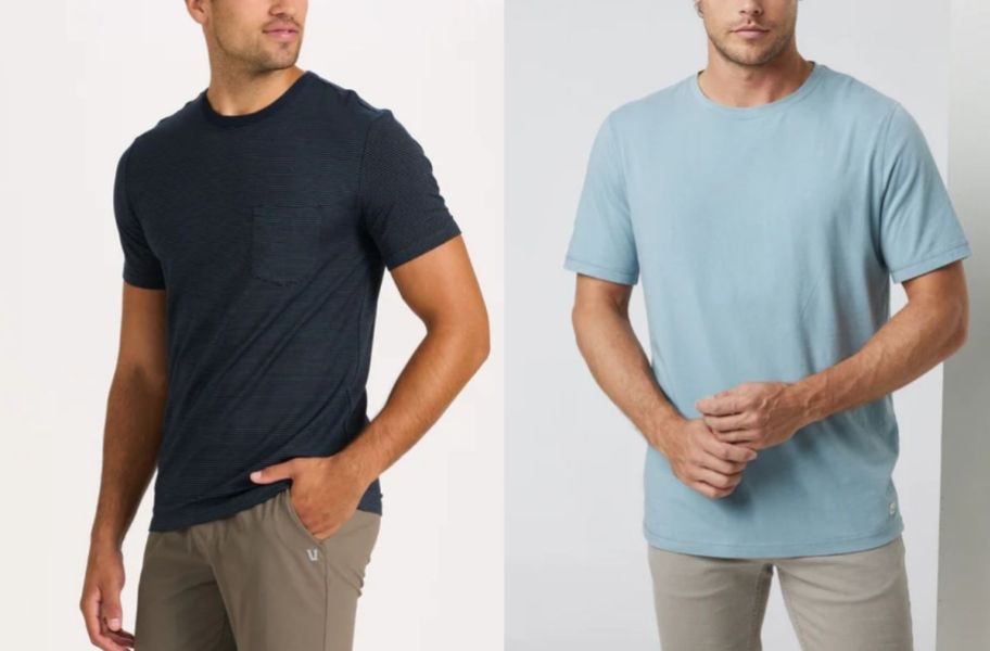 two mean wearing short sleeve tee shirts