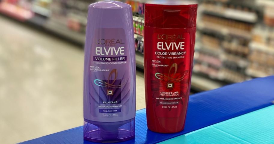 Two bottle of L'Oreal Elvive Shampoo and Conditioner
