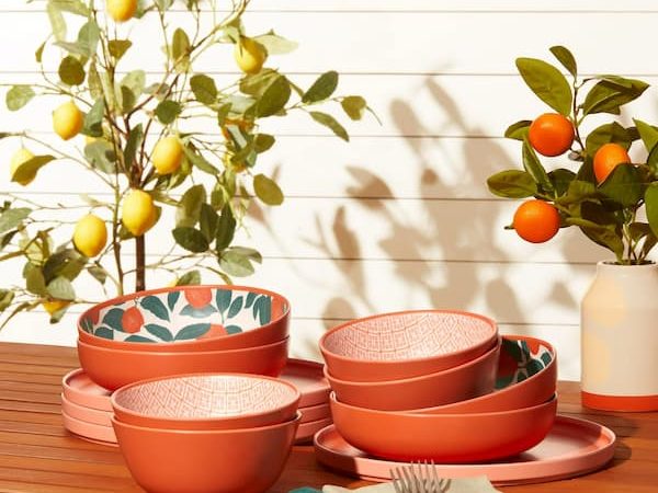 Mainstays by Becky G. & Alejandra Bamboo Melamine 12-Piece Dinnerware Set only $13.88!