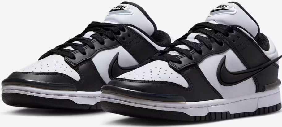 pair of black and white nike sneakers