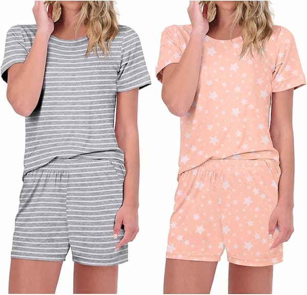 Pajamas Short Sleeve Top with Shorts Sets