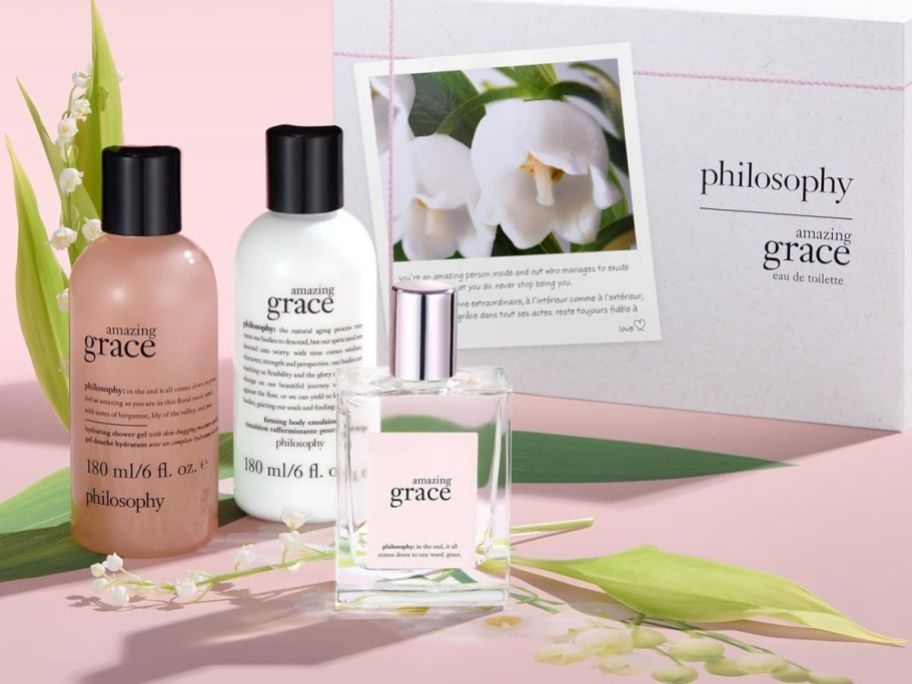 Philosophy Amazing Grace 3-Piece Gift Set with greenery