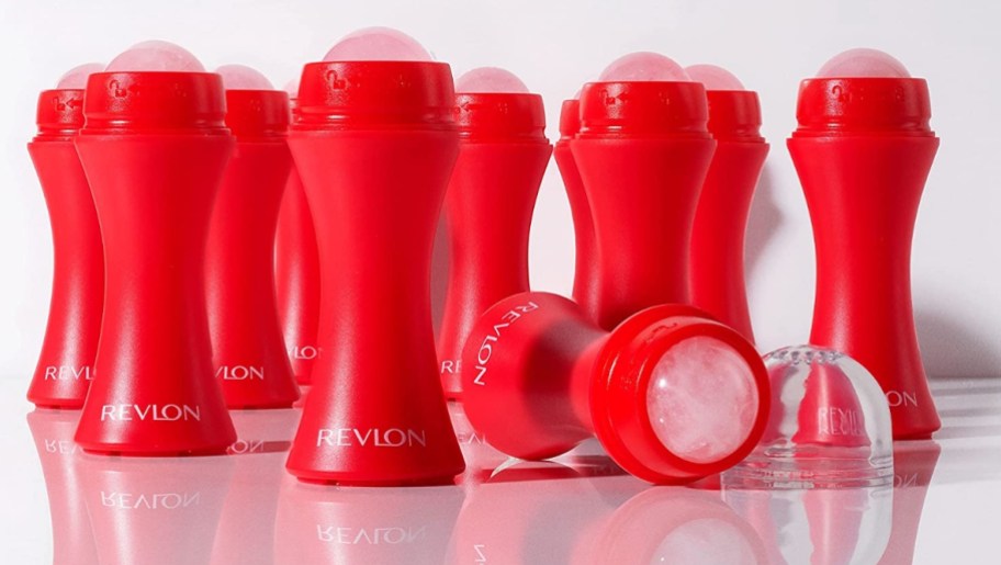 multiple red Revlon Rollers