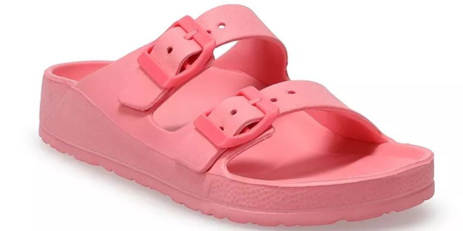 A pink flip flop shoe