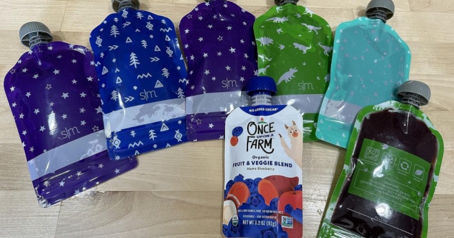 simple modern reusable food pouches with store bought pouch in comparison