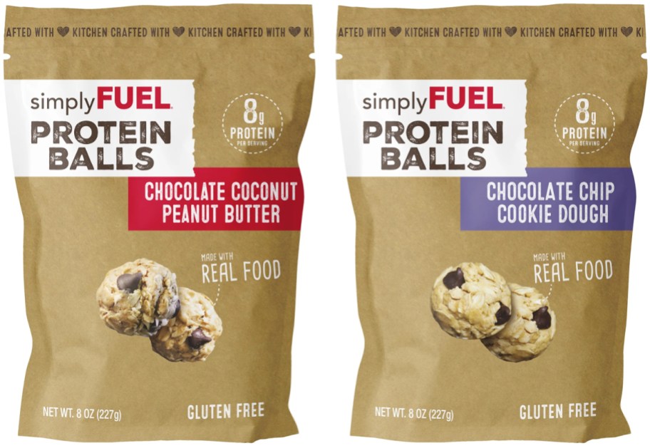 two bags of Simply Fuel Protein Balls