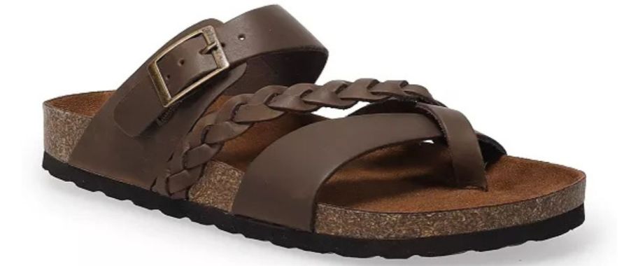 A leather-braided sandal 