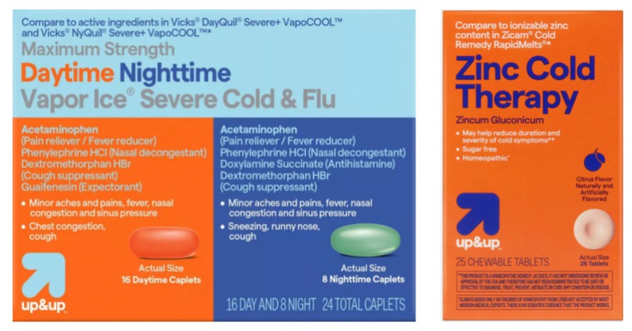 two boxes of cold/flu medicine