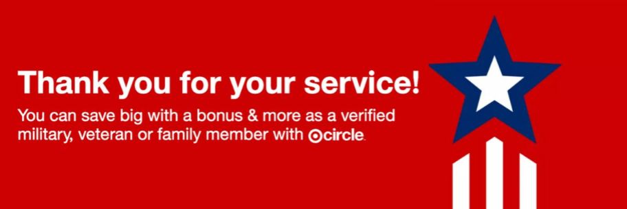 A red banner for Target's military thanks