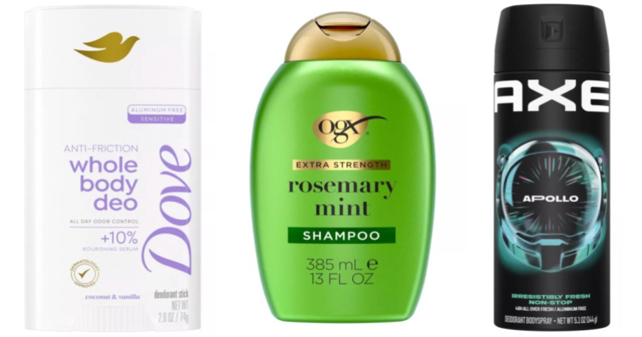 deodorant, shampoo and body spray