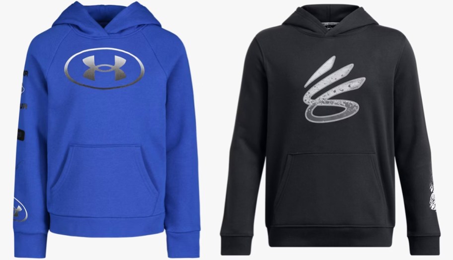blue and black under armour hoodies
