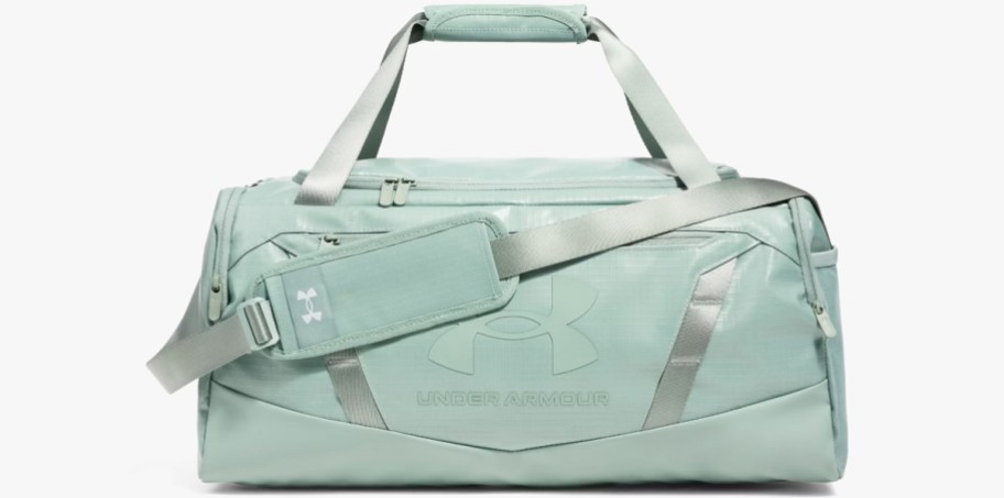 mint green under armour duffle bag