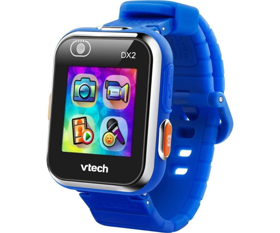a kid smart watch with a blue band