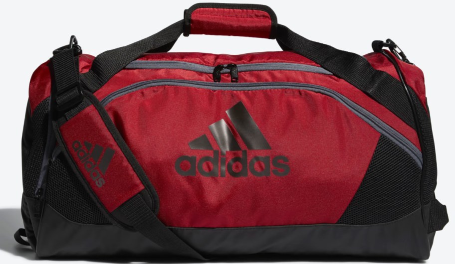 red and black adidas duffle bag