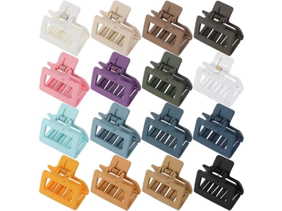16 multi colored hair clips 