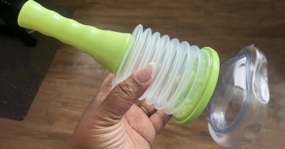 person holding anti choking device