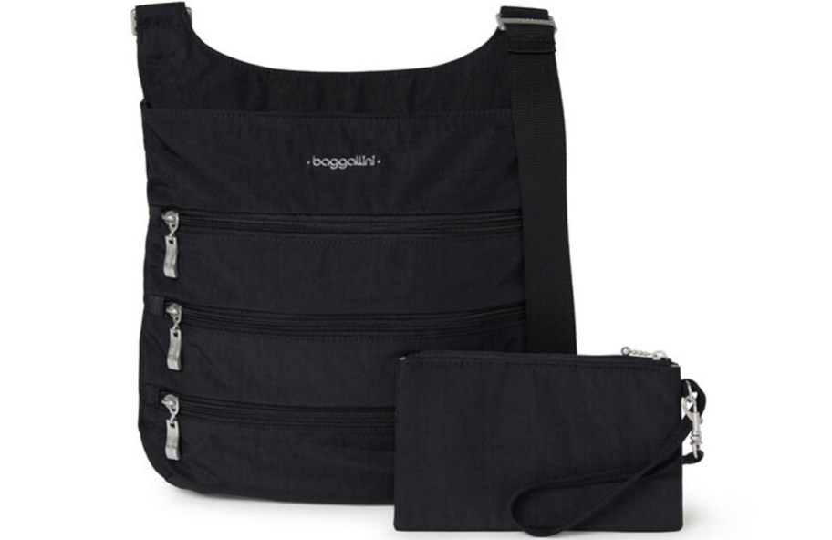 black baggallini crossbody bag with wristlet