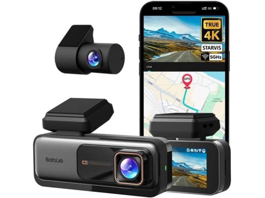 front and back dash cameras with phone 