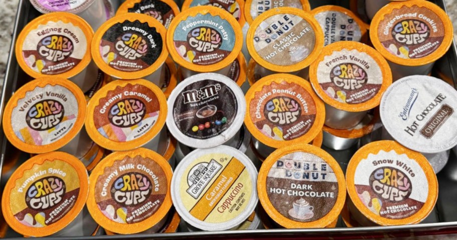 crazy cups kcups in bin 