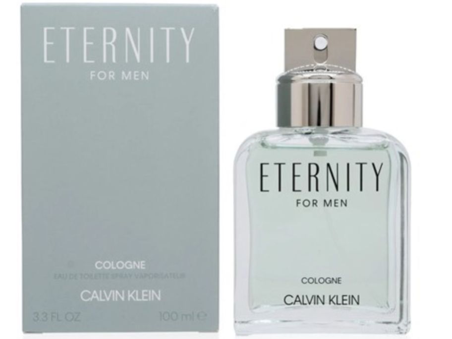 Calvin Klein Eternity Cologne Spray bottle next to box