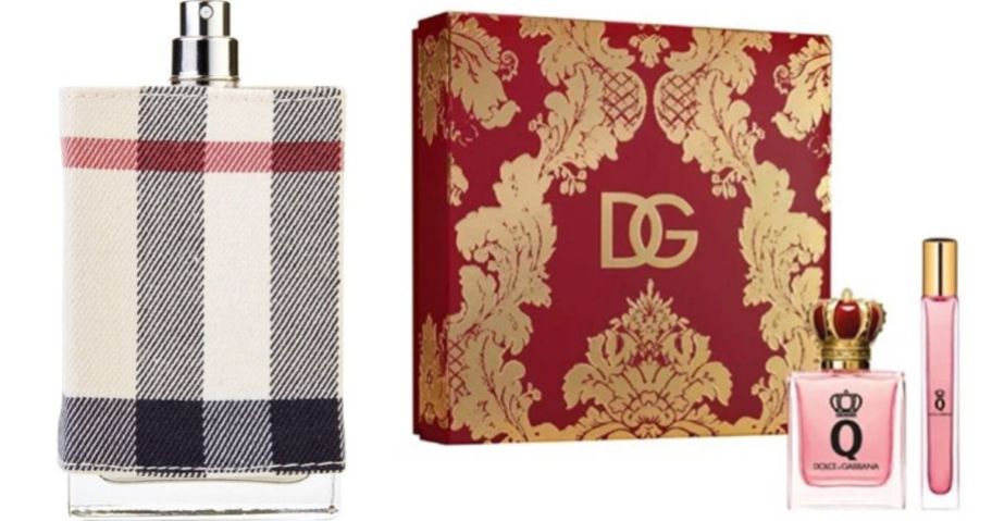 burberry london spray bottle and Dolce & Gabbana Q Queen Set box and two spray bottles
