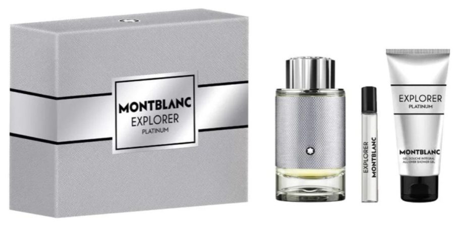 Explorer Platinum Mont Blanc Set box with three products next to it