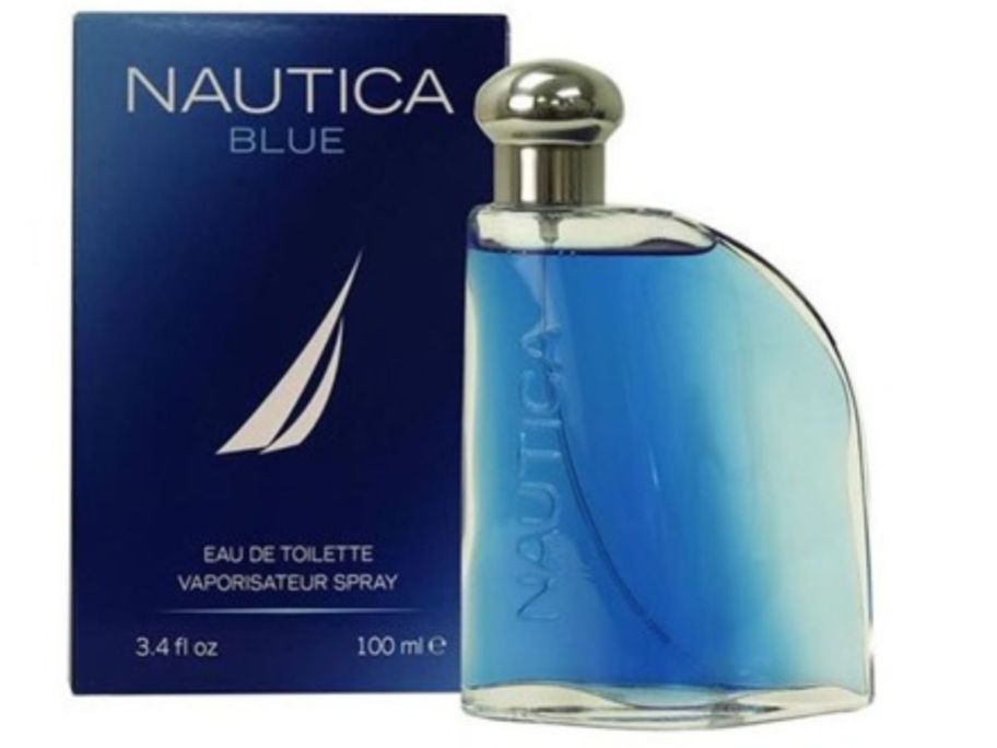 Nautica Blue Spray bottle next to box