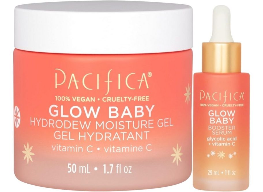 a jar of moisturizer and a bottle of serum