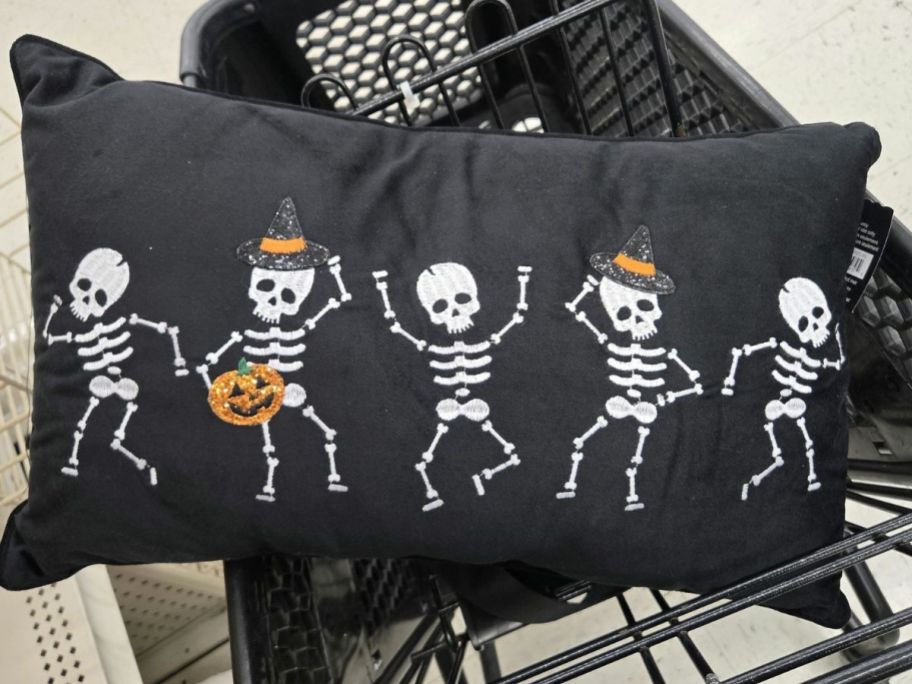 Ashland Dancing Skeleton Accent Pillow in cart in store