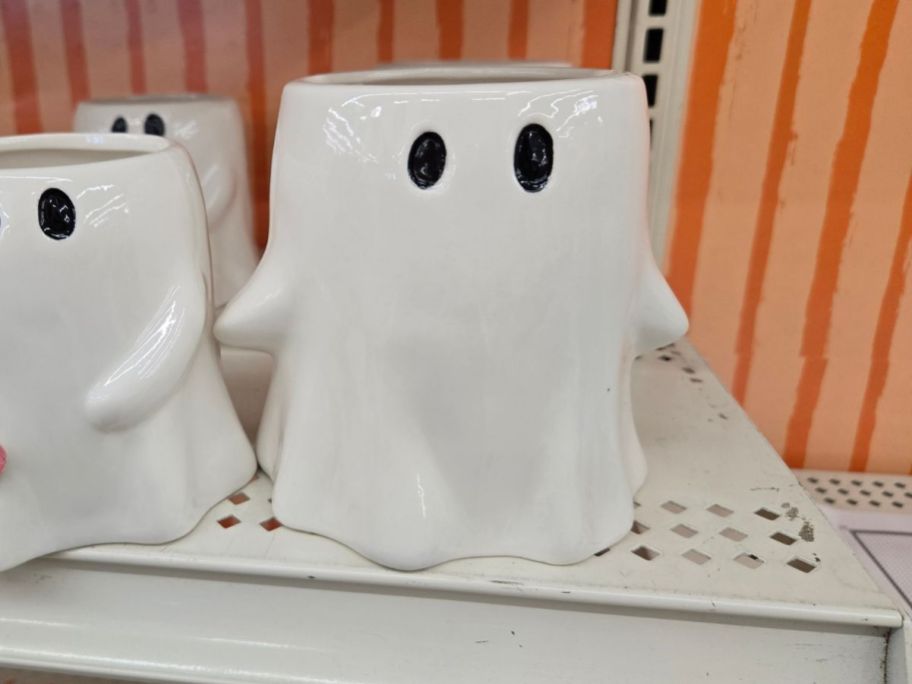Ashland White Ceramic Ghost Container on shelf in store