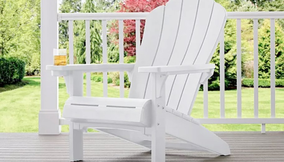 white adirondak chair on porch