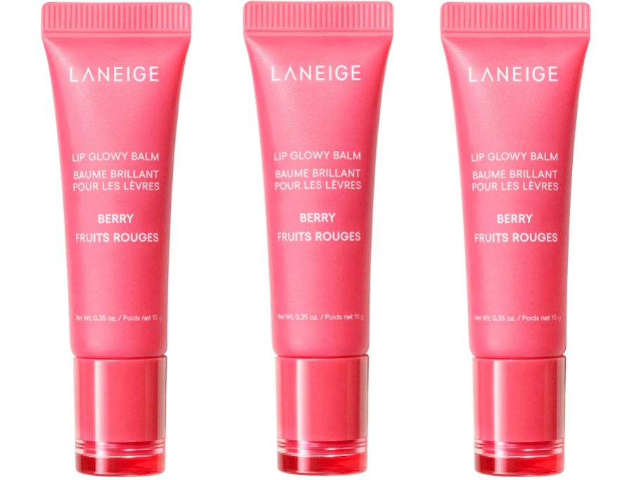 three laneige berry lip balms 