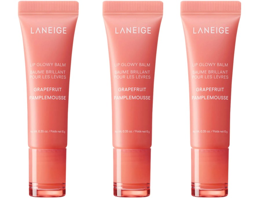 three laniege grapefruit lip balms