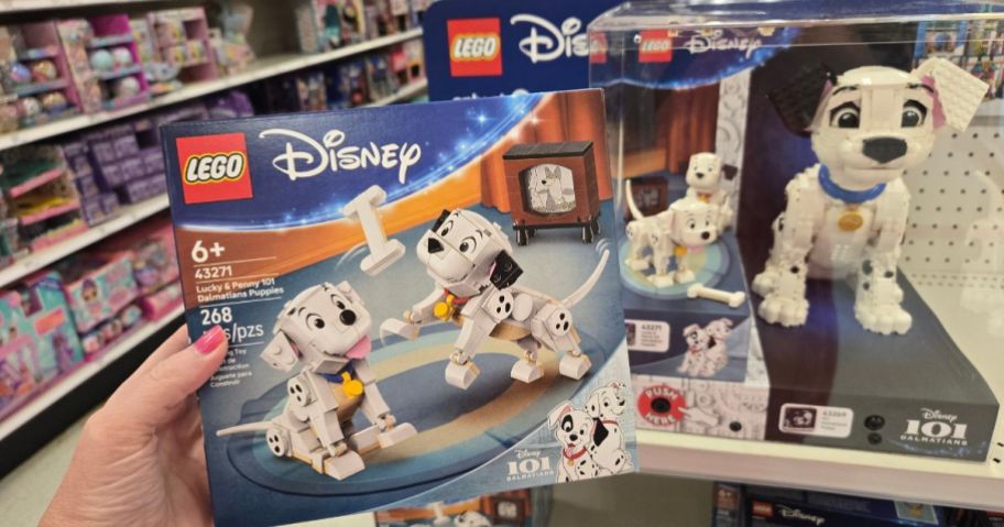 LEGO Disney Lucky & Penny 101 Dalmatians Puppies box in hand in store