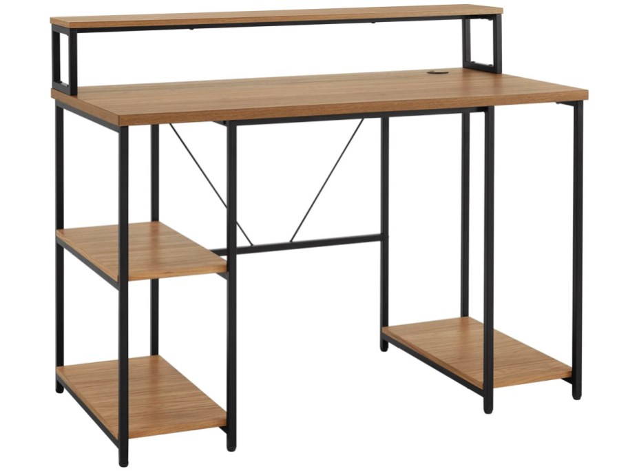 brown and black computer desk 