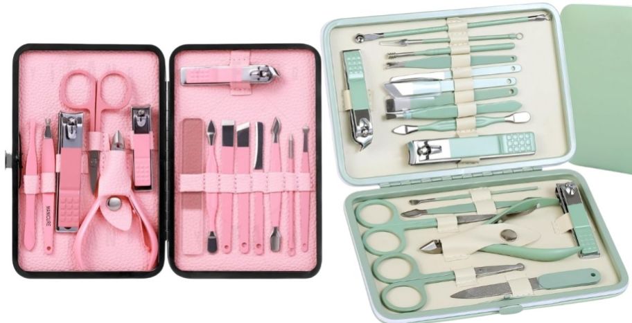 two nail clipper sets stock image