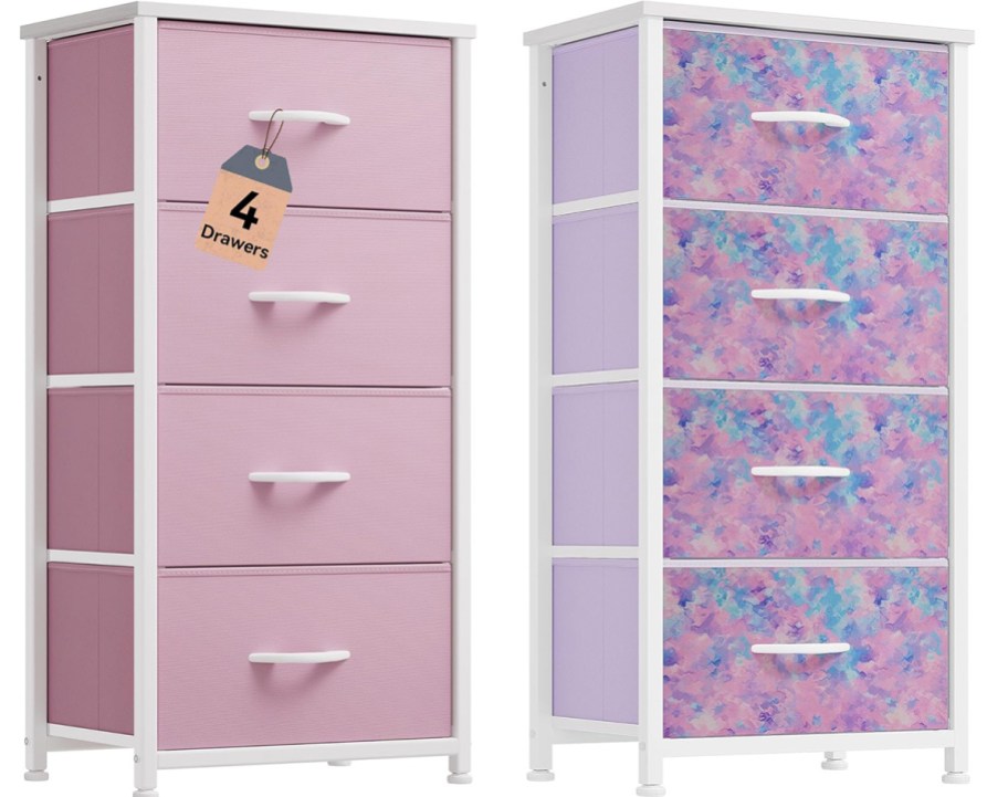 two fabric dressers side by side