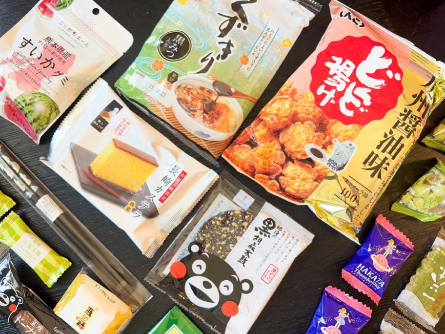 table full of japanese treats